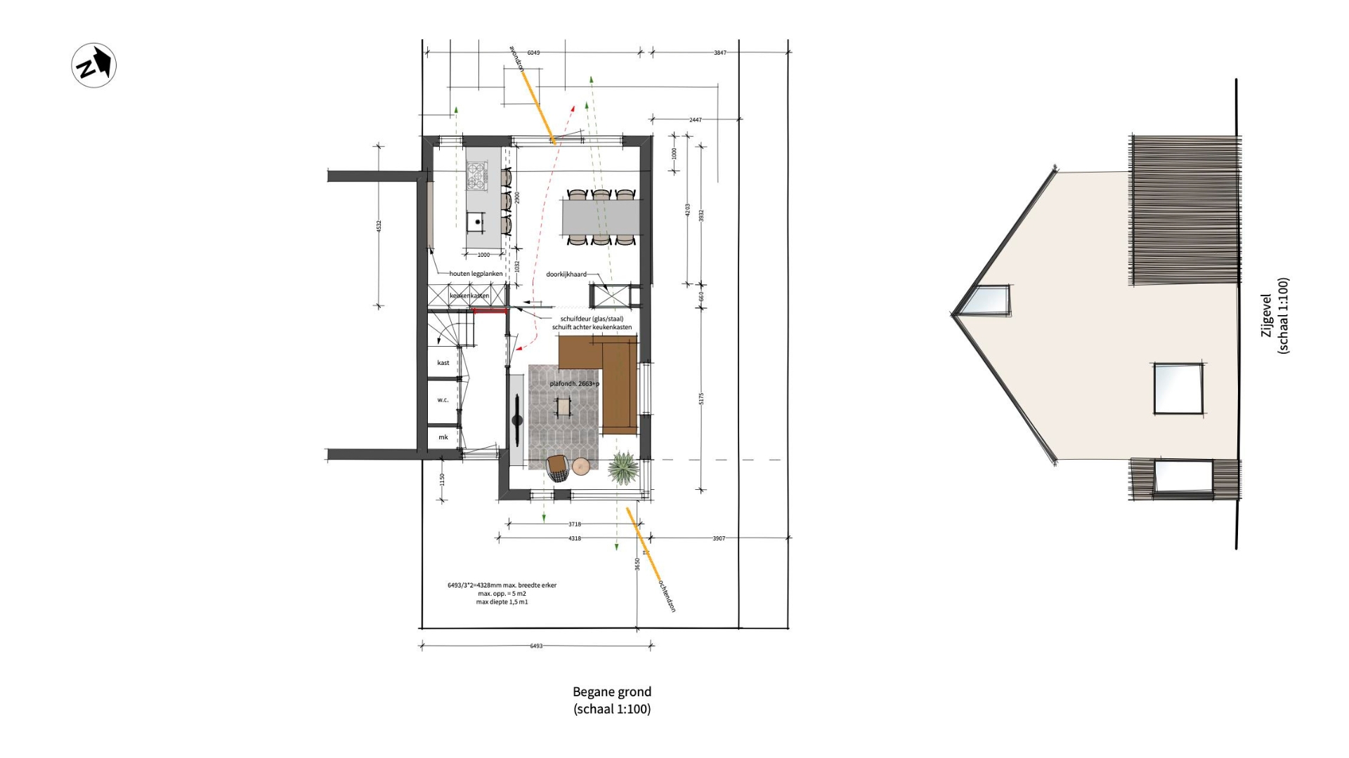 uitbreiding woning aan voor- en achterzijde in Raalte - Nonon Architectuur
