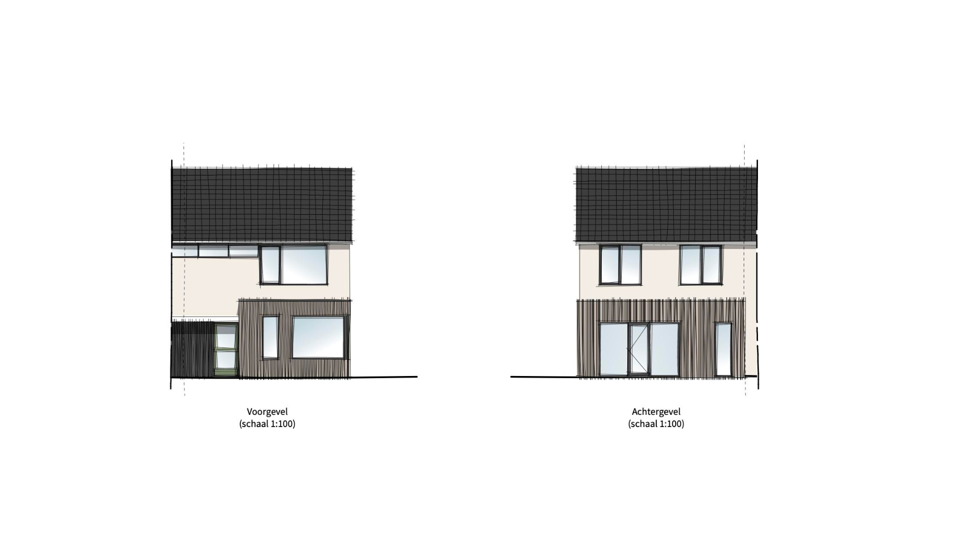 uitbreiding woning aan voor- en achterzijde in Raalte - Nonon Architectuur